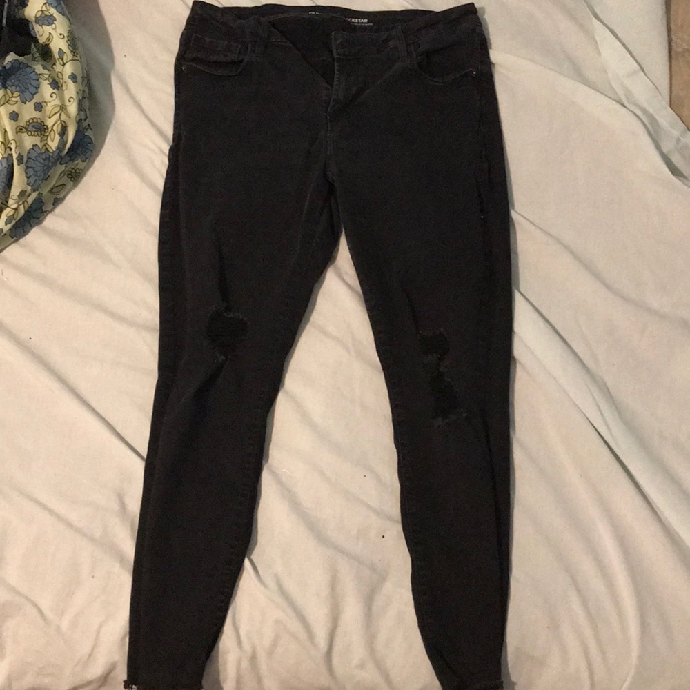 old navy rockstar ripped black jeans